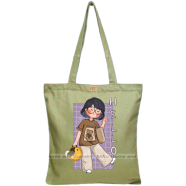 Mitu Home and Curtain Premium Zipper Canvas Tote Bag Trendy Women Shopping University And College Bag image