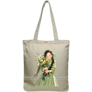 Mitu Home and Curtain Premium Zipper Canvas Tote Bag Trendy Women Shopping University And College Bag image