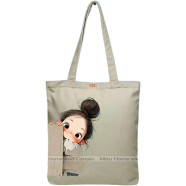 Mitu Home and Curtain Premium Zipper Canvas Tote Bag Trendy Women Shopping University And College Bag image