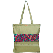 Mitu Home and Curtain Premium Zipper Canvas Tote Bag Trendy Women Shopping University And College Bag image