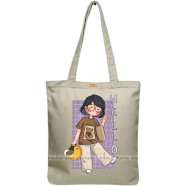 Mitu Home and Curtain Premium Zipper Canvas Tote Bag Trendy Women Shopping University And College Bag image