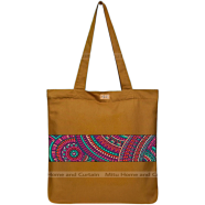 Mitu Home and Curtain Premium Zipper Canvas Tote Bag Trendy Women Shopping University And College Bag image