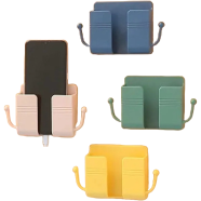 Mobile Phone Charging Hanging Holder Multifunction Wall Mounted Plug Bracket Remote Control Mounted Storage Box image