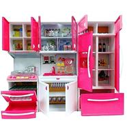 Modern Kitchen Toy Set Battery Operated Play Set with Refrigerator, Accessories, Fruits, Music and Lights, Pretend Play Toy (18X12 Inches) - QF26210HKS icon