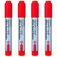 Monami SigmaFlo Liquid White Board Marker 4 Pcs -Red image