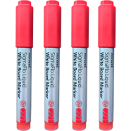 Monami SigmaFlo Liquid White Board Marker 4 Pcs -Red image