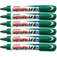 Monami Sigmaflo White Board Marker Round Tip Green- 6 Pcs image