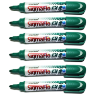 Monami Sigmaflo White Board Marker Round Tip Green- 6 Pcs image