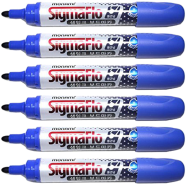 Monami Sigmaflo White Board Marker Round Tip Blue- 6 Pcs image