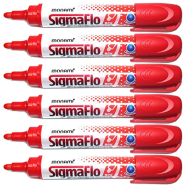 Monami Sigmaflo White Board Marker Round Tip 6Pcs image