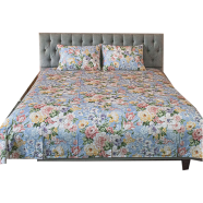 Allora Monsoon Blooms Print Bedsheet- Heather Blue Super King image