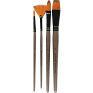 Mont Marte 4 Pcs Gallery Series Acrylic Flat Brush Set Black/Grey image