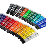 Mont Marte Acrylic Paint Set 24 Colours 12ml Perfect For Canvas Wood, Fabric, Leather, Cardboard Paper MDF and Crafts image