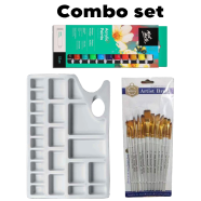 Mont Marte Acrylic Paints, Mixing Color Palette, 13 Pcs Mix Brush Combo Set image