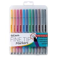 Mont Marte Fine Tip Markers, Vibrant Colors with 0.4mm Fine Line Point - 12 Colour Box image