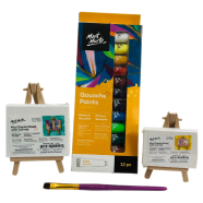 Mont Marte Gouache Paint With Mini Display Easel And Brush image