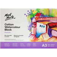 Mont Marte Premium Watercolour Block 100-percent Cotton A3 300 gsm 12 Sheet