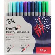 Mont Marte Signature Dual Tip Brush Marker/Fineliners 48pc image