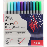 Mont Marte Signature Dual Tip Brush Marker/Fineliners 48pc image