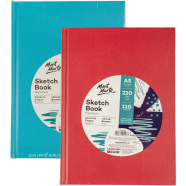 Mont Marte Sketch Book Hard Cover A5 110 GSM 220 Page Body Color Red And Sky Blue Only image