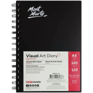 Mont Marte Visual Art Diary Spiral Bound White Paper- A6 110gsm 120 Sheet image