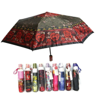 Moon Umbrella Folding Top Class Auto Open Umbrella (8 Sik) Multicolor image