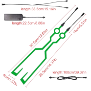 Motorcycle Helmet 2 Piece LED Cold Light Strip EL Sticker Waterproof Flashing Warning Lights Night Riding Helmet Kit (Random Color) With Controller image