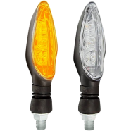 Moxi Branded Flexible Universal Fit LED Indicator For Motorcycle Bike Waterproof KTM Style Amber Turning Signal Lamps Blinkers Bulb Turn Signals 12V image