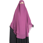 Muhsinat Double Layer Ready Hijab | Light Purple image
