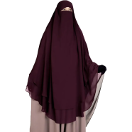 Muhsinat Double Layer Ready Hijab | Wine image