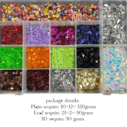 Multi Color Sequin Set 220g In Chamber Organizer Box icon