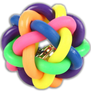 Multicolor Silicon Rubber Dog Cew Toy Ball With Bell icon