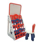 Multifunctional Indoor Bookshelf for Kids (Bookshelf Back Toy Shelf Drawing Board Chair) image