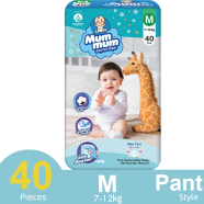 Mum Mum Baby Diaper Pant (M-Size) (7-12 KG) (40 Pcs) image