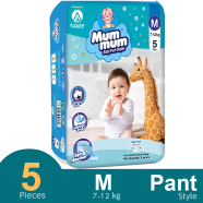 Mum Mum Pant System Baby Diaper Pant (M Size) (7-12kg) (5 Pcs) image
