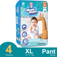 Mum Mum Pant System Baby Diaper (XL Size) (12-17 kg) (4 Pcs) image