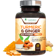 NATURE'S NUTRITION Turmeric Curcumin 1950 mg With Ginger Bioperine 120 Capsules image