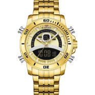 NAVIFORCE Men Luxury Business Sports Digital Quartz Stainless Steel Waterproof Multifunction Watch
