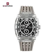NAVIFORCE NF7105 Sports Transparent Waterproof Quartz Silicone Multifunctional Chronograph Men Watch image