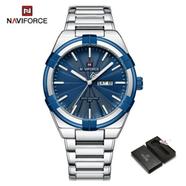 NAVIFORCE NF9218 Silver Stainless Steel Analog Watch For Men - White image
