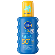 NIVEA SUN Kids Protect and Care Coloured Sun Cream Spray SPF50 Plus 200ml image