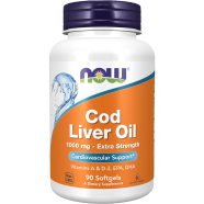 NOW Foods Cod Liver Oil Extra Strength 1,000 mg 90 Softgels -522692294 image