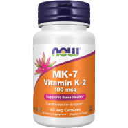 NOW Foods MK7 Vitamin K2 100 mcg 60 Vegan Capsules image