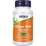 NOW Ginger Root Extract 250 mg 90 Veg Capsules image