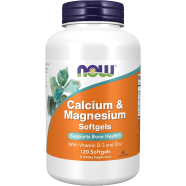NOW Magnesium and Calcium With Zinc and Vitamin D3 120 Softgels image