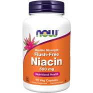 NOW Niacin 500 mg Double Strength Flush-Free Veg 90 Capsules (USA) image