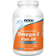 NOW Omega-3 Fish Oil 180 EPA and 120 DHA Molecularly Distilled Cardiovascular Support 500 Softgels image