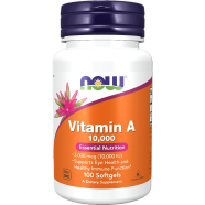 NOW Supplements Vitamin A 10000 IU Eye Health Essential Nutrition Softgels 100Pcs image