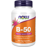 NOW Vitamin B-50 mg Nervous System Health 100 Veg Capsules -523104417 image
