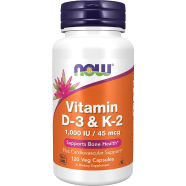 NOW Vitamin D-3 and K-2 - 45mg 120 Veg Capsules -326824237 image
